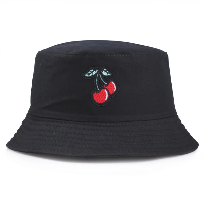 Embroidered Cherry Bucket Hats